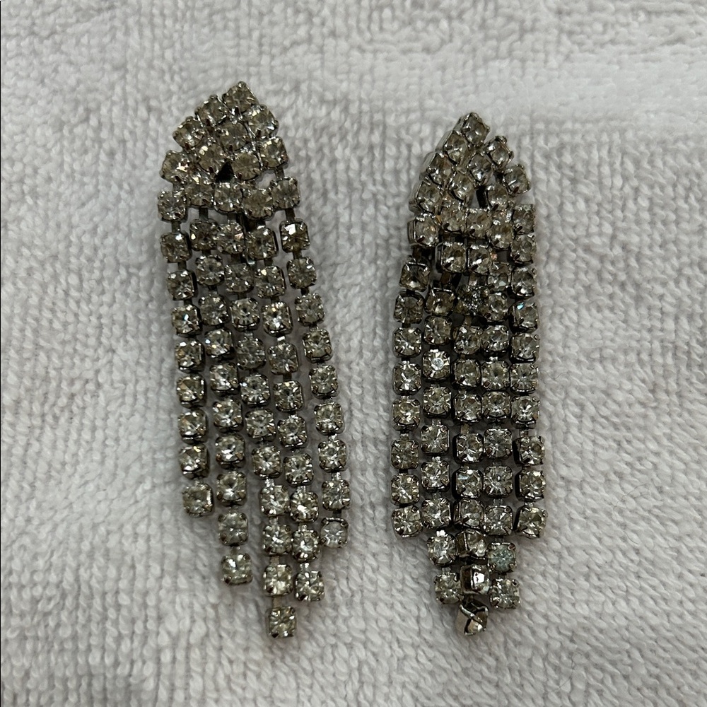 Sparkling Silver Dangle Earrings